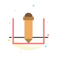 Pencil Text Education Abstract Flat Color Icon Template vector