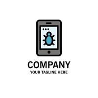 Mobile Security Bug Business Logo Template Flat Color vector