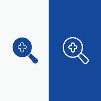 Expanded Search Plus Line and Glyph Solid icon Blue banner Line and Glyph Solid icon Blue banner vector