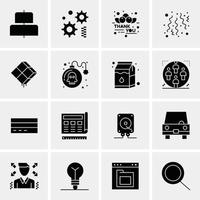 16 iconos de negocios universales vector ilustración de icono creativo para usar en proyectos relacionados con la web y dispositivos móviles