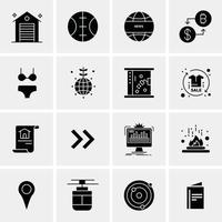 16 iconos universales de negocios vector ilustración de icono creativo para usar en proyectos relacionados con la web y dispositivos móviles