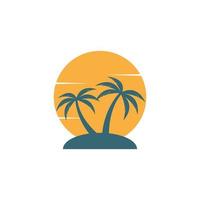 Palm tree summer logo vector