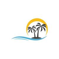 Palm tree summer logo vector