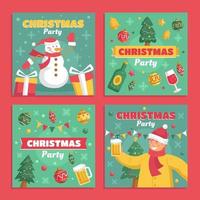 Christmas Holiday Event Party Social Media Post Template vector