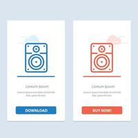 Speaker Loud Music Education  Blue and Red Download and Buy Now web Widget Card Template vector