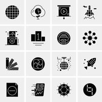 16 iconos de negocios universales vector ilustración de icono creativo para usar en proyectos relacionados con la web y dispositivos móviles