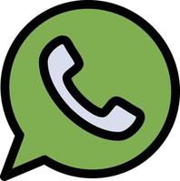 App Chat Telephone Watts App  Flat Color Icon Vector icon banner Template