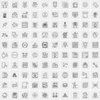 Pack of 100 Universal Line Icons for Mobile and Web vector