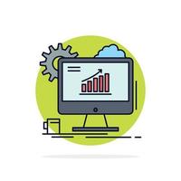 Analytics chart seo web Setting Flat Color Icon Vector