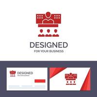 tarjeta de visita creativa y plantilla de logotipo conferencia llamada de negocios conexión internet vector en línea