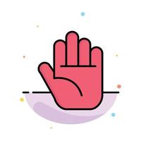 Stop Hand Abstract Flat Color Icon Template vector