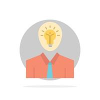 Man Idea Success Light Growth Abstract Circle Background Flat color Icon vector