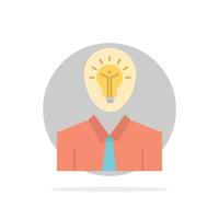 Man Idea Success Light Growth Abstract Circle Background Flat color Icon vector