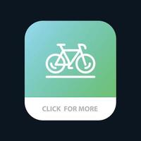 bicicleta movimiento caminar deporte aplicación móvil botón android e ios línea versión vector