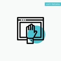Access Content Free Internet Open turquoise highlight circle point Vector icon