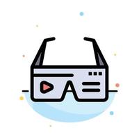 Computer Computing Digital Glasses Google Abstract Flat Color Icon Template vector