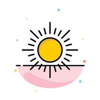 Sun Sunrise Sunset Abstract Flat Color Icon Template vector