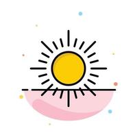 Sun Sunrise Sunset Abstract Flat Color Icon Template vector