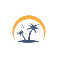 Palm tree summer logo vector