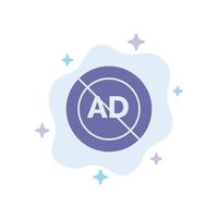 anuncio anuncio bloque anuncio publicidad bloque icono azul sobre fondo de nube abstracta vector