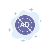 Ad Ad block Advertisement Advertising Block Blue Icon on Abstract Cloud Background vector