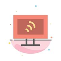 Computer Wifi Service Abstract Flat Color Icon Template vector