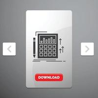 Accounting. audit. banking. calculation. calculator Glyph Icon vector