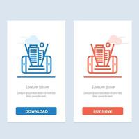 edificio de tecnología celular móvil azul y rojo descargar y comprar ahora plantilla de tarjeta de widget web vector