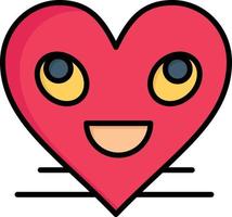 corazón emojis cara sonriente sonrisa color plano icono vector icono banner plantilla