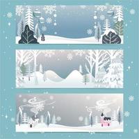 Template of Winter Banners vector