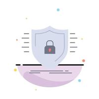 Defence firewall protection safety shield Flat Color Icon Vector