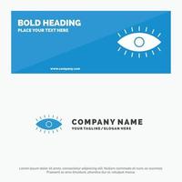 Eye Eyes Watch Design SOlid Icon Website Banner and Business Logo Template vector