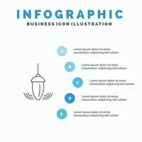 Sinker Instrument Measurement Plumb Plummet Line icon with 5 steps presentation infographics Backgro vector