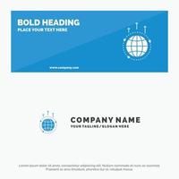 Globe Business Communication Connection Global World SOlid Icon Website Banner and Business Logo Tem vector