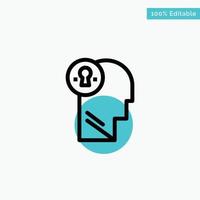 Business Head Idea Mind Think turquoise highlight circle point Vector icon