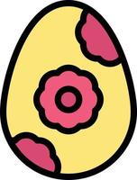 Egg Easter Flower  Flat Color Icon Vector icon banner Template