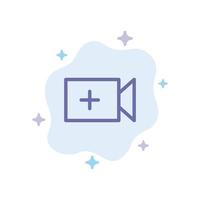 Video Camera Ui Blue Icon on Abstract Cloud Background vector