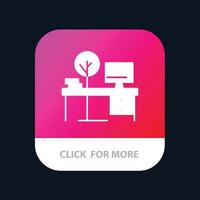 Comfort Desk Office Place Table Mobile App Button Android and IOS Glyph Version vector