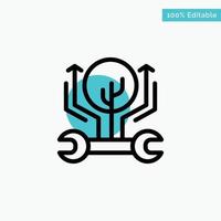 Development Engineering Growth Hack Hacking turquoise highlight circle point Vector icon