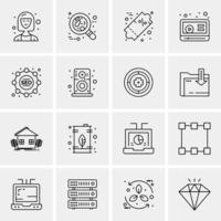 16 Universal Business Icons Vector Creative Icon Illustration to use in web and Mobile Related proje