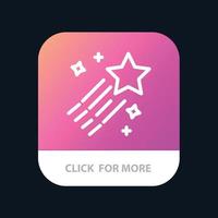 Asteroid Comet Space Star Mobile App Button Android and IOS Line Version vector