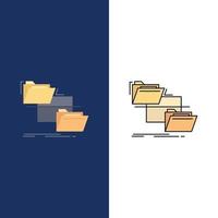 folder file management move copy Flat Color Icon Vector