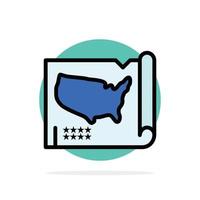 Map States United Usa Abstract Circle Background Flat color Icon vector