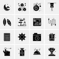 16 iconos de negocios universales vector ilustración de icono creativo para usar en proyectos relacionados con la web y dispositivos móviles