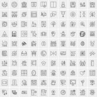 Pack of 100 Universal Line Icons for Mobile and Web vector