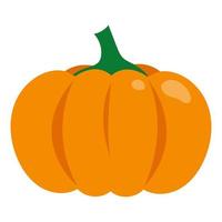 icono de doodle de calabaza naranja madura vector