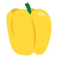 icono de doodle de pimiento amarillo maduro vector