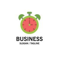 Alarm Clock Education Time Business Logo Template Flat Color vector