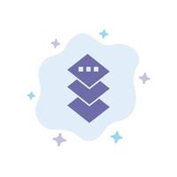Design Plane Square Blue Icon on Abstract Cloud Background vector