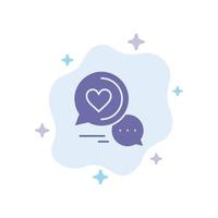 Chat Bubble Message Sms Romantic Chat Couple Chat Blue Icon on Abstract Cloud Background vector